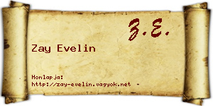 Zay Evelin névjegykártya